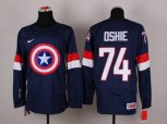 NHL Olympic Team USA #74 T. J. Oshie Navy Blue Captain America Fashion Stitched Jerseys