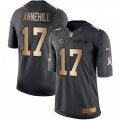 Miami Dolphins #17 Ryan Tannehill Limited Black Gold Salute to Service NFL Jersey