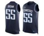 Tennessee Titans #55 Jayon Brown Limited Navy Blue Player Name & Number Tank Top Football Jersey