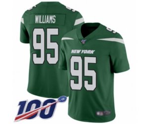 New York Jets #95 Quinnen Williams Green Team Color Vapor Untouchable Limited Player 100th Season Football Jersey