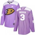 Anaheim Ducks #3 Kevin Bieksa Authentic Purple Fights Cancer Practice NHL Jersey