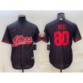 San Francisco 49ers #80 Jerry Rice Black With Patch Cool Base Stitched Baseball Jersey