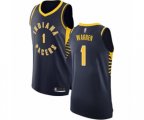 Indiana Pacers #1 T.J. Warren Authentic Navy Blue Basketball Jersey - Icon Edition