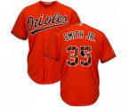Baltimore Orioles #35 Dwight Smith Jr. Authentic Orange Team Logo Fashion Cool Base Baseball Jersey