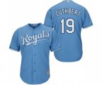 Kansas City Royals #19 Cheslor Cuthbert Replica Light Blue Alternate 1 Cool Base Baseball Jersey