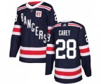 Adidas New York Rangers #28 Paul Carey Authentic Navy Blue 2018 Winter Classic NHL Jersey