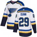 St. Louis Blues #29 Vince Dunn White Road Authentic Stitched NHL Jersey