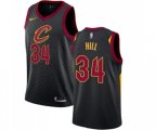 Cleveland Cavaliers #34 Tyrone Hill Authentic Black Alternate Basketball Jersey Statement Edition