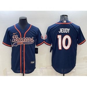 Denver Broncos #10 Jerry Jeudy Navy Blue Stitched Cool Base Nike Baseball Jersey