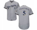 Milwaukee Brewers #5 Cory Spangenberg Grey Road Flex Base Authentic Collection Baseball Jersey