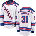 New York Rangers #31 Ondrej Pavelec Fanatics Branded White Away Breakaway NHL Jersey