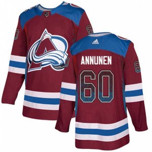 Colorado Avalanche #60 Justus Annunen Authentic Burgundy Drift Fashion NHL Jersey