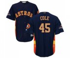Houston Astros #45 Gerrit Cole Replica Navy Blue Alternate 2018 Gold Program Cool Base Baseball Jersey