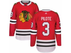 Chicago Blackhawks #3 Pierre Pilote Authentic Red Home NHL Jersey