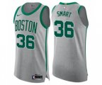 Boston Celtics #36 Marcus Smart Authentic Gray NBA Jersey - City Edition