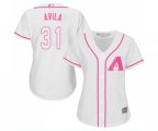 Women's Arizona Diamondbacks #31 Alex Avila Authentic White Fashion Baseball Jersey