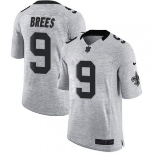 New Orleans Saints #9 Drew Brees Limited Gray Gridiron II NFL Jersey