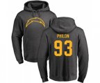 Los Angeles Chargers #93 Darius Philon Ash One Color Pullover Hoodie