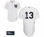 New York Yankees #13 Alex Rodriguez Authentic White Home Autographed MLB Jersey