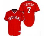 Cleveland Indians #7 Kenny Lofton Authentic Red 1978 Turn Back The Clock Baseball Jersey
