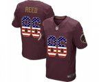 Washington Redskins #86 Jordan Reed Elite Burgundy Red Alternate USA Flag Fashion Football Jersey