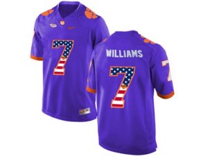 2016 US Flag Fashion Clemson Tigers Mike Williams #7 College Football Limited Jersey - Purple