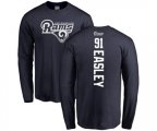 Los Angeles Rams #91 Dominique Easley Navy Blue Backer Long Sleeve T-Shirt