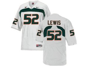 Men\'s Miami Hurricanes Ray Lewis #52 College Football Jersey - White