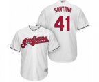 Cleveland Indians #41 Carlos Santana Replica White Home Cool Base Baseball Jersey