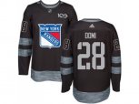 New York Rangers #28 Tie Domi Black 1917-2017 100th Anniversary Stitched NHL Jersey