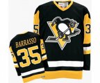 CCM Pittsburgh Penguins #35 Tom Barrasso Authentic Black Throwback NHL Jersey