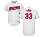 Cleveland Indians #33 Brad Hand White Home Flex Base Authentic Collection Baseball Jersey