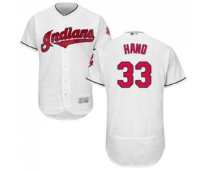 Cleveland Indians #33 Brad Hand White Home Flex Base Authentic Collection Baseball Jersey
