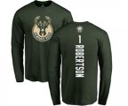 Milwaukee Bucks #1 Oscar Robertson Green Backer Long Sleeve T-Shirt