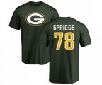 Green Bay Packers #78 Jason Spriggs Green Name & Number Logo T-Shirt