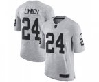 Oakland Raiders #24 Marshawn Lynch Limited Gray Gridiron II Football Jersey