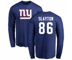 New York Giants #86 Darius Slayton Royal Blue Name & Number Logo Long Sleeve T-Shirt
