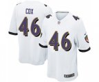 Baltimore Ravens #46 Morgan Cox Game White Football Jersey