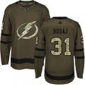 Tampa Bay Lightning #31 Peter Budaj Authentic Green Salute to Service NHL Jersey