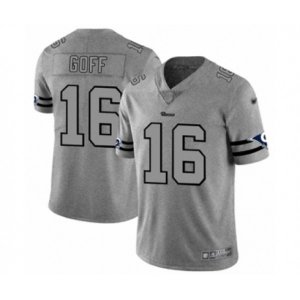 Los Angeles Rams #16 Jared Goff Limited Gray Team Logo Gridiron Football Jersey