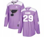 Adidas St. Louis Blues #29 Vince Dunn Authentic Purple Fights Cancer Practice NHL Jersey