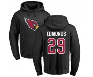 Arizona Cardinals #29 Chase Edmonds Black Name & Number Logo Pullover Hoodie