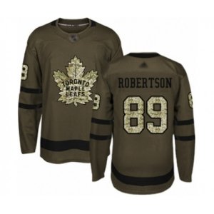 Toronto Maple Leafs #89 Nicholas Robertson Authentic Green Salute to Service Hockey Jersey