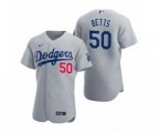 Los Angeles Dodgers #50 Mookie Betts Gray Authentic 2020 Alternate Jersey