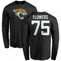 Jacksonville Jaguars #75 Ereck Flowers Black Name & Number Logo Long Sleeve T-Shirt