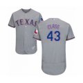 Texas Rangers #43 Emmanuel Clase Grey Road Flex Base Authentic Collection Baseball Player Jersey