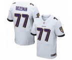 Baltimore Ravens #77 Bradley Bozeman Elite White Football Jersey