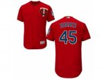 Minnesota Twins #45 Phil Hughes Scarlet Flexbase Authentic Collection MLB Jersey