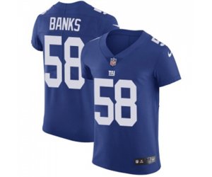 New York Giants #58 Carl Banks Elite Royal Blue Team Color Football Jersey