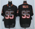 Denver Broncos #95 Derek Wolfe USA Flag Fashion Black Jerseys